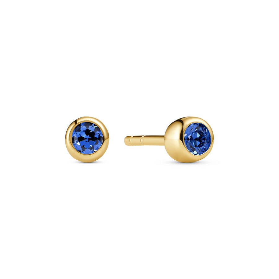 18k Gold Plated Blue Zirconia Sarzana Uno Earrings SJ-E2629-BL-YG