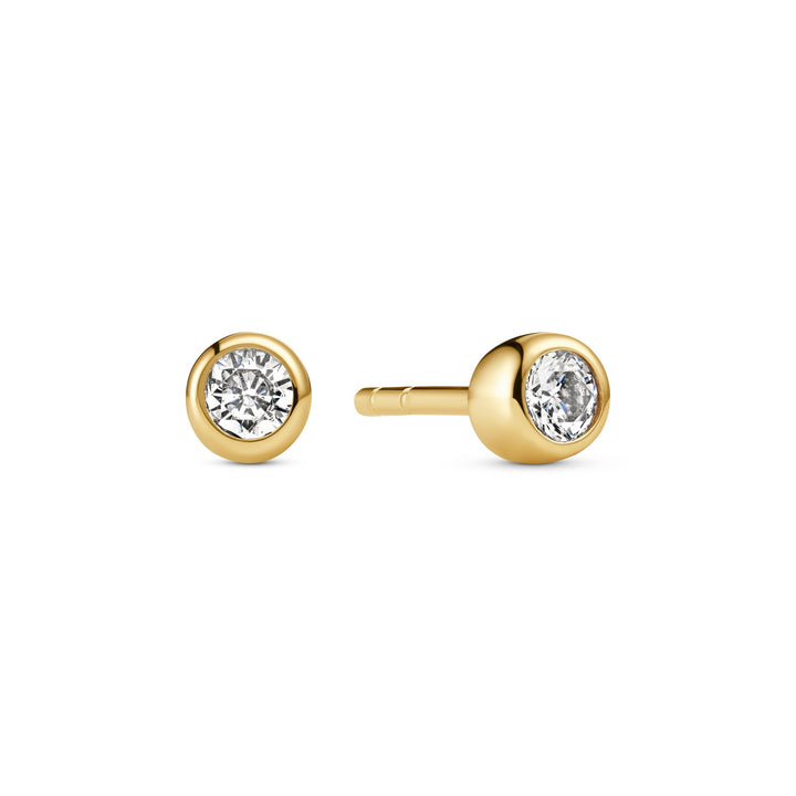 18k Gold Plated White Zirconia Sarzana Uno Earrings SJ-E2629-CZ-YG