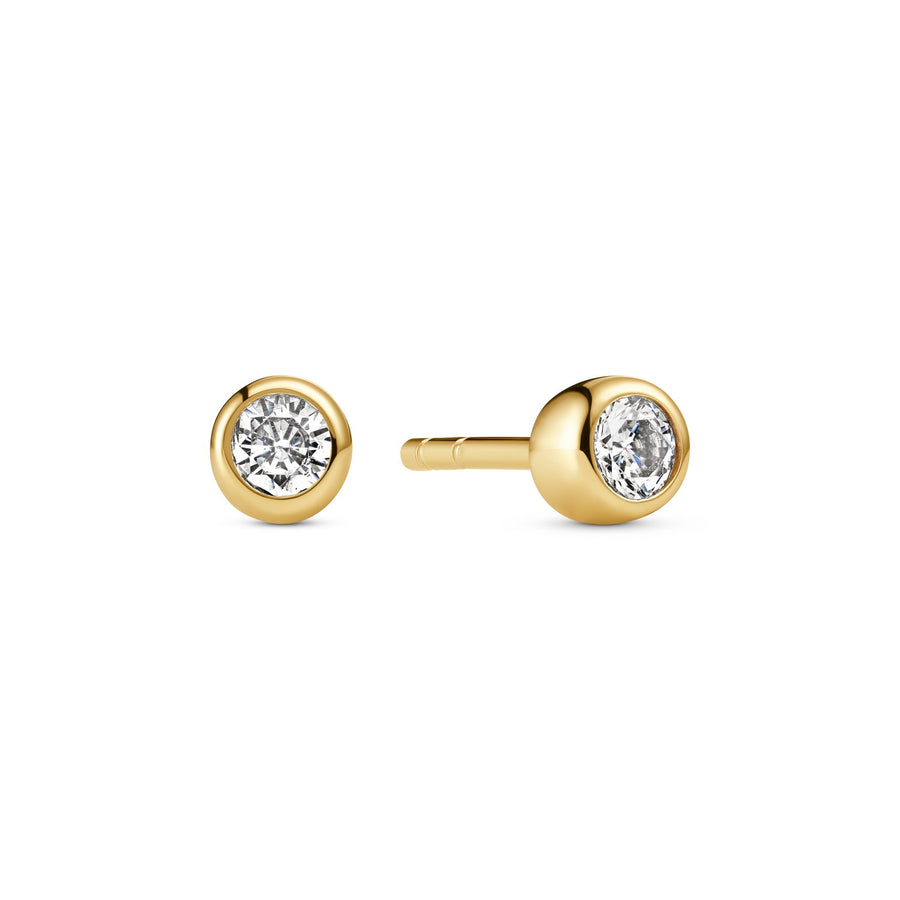 18k Gold Plated White Zirconia Sarzana Uno Earrings SJ-E2629-CZ-YG