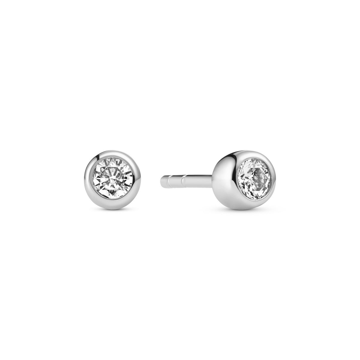 Sterling Silver White Zirconia Sarzana Uno Earrings SJ-E2629-CZ