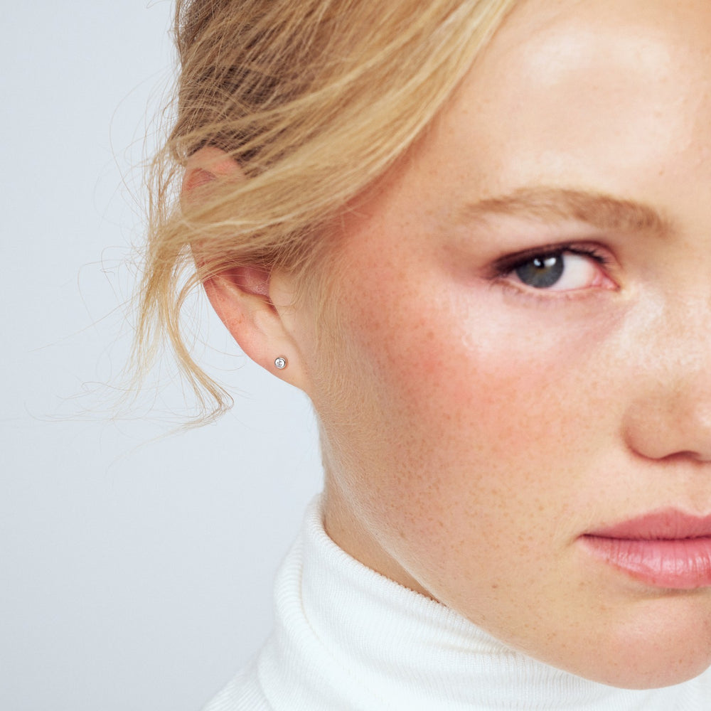 Sterling Silver White Zirconia Sarzana Uno Earrings SJ-E2629-CZ