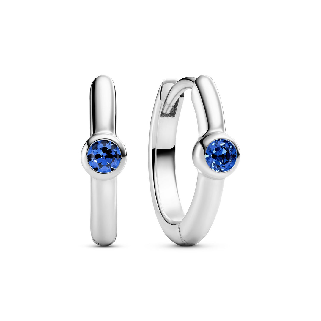 Sterling Silver Blue Zirconia Sarzana Uno Creolo Earrings SJ-E2632-BL