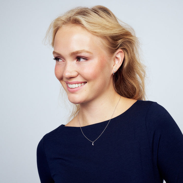 Sterling Silver Blue Zirconia Sarzana Uno Creolo Earrings SJ-E2632-BL