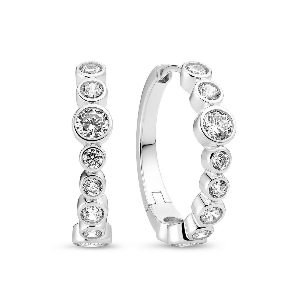 Sif Jakobs 925 Sterling Silver Sardinien Creolo Earrings SJ-E2669-CZ