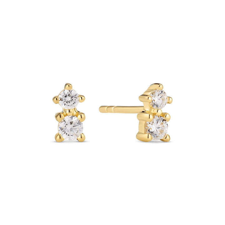 18K Gold Plated White Zirconia Lucente Due Earrings SJ-E2702-CZ-YG