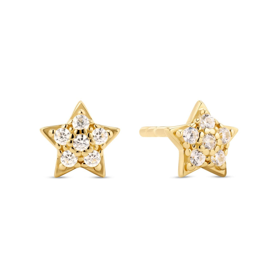 18K Gold Plated White Zirconia Astri Earrings SJ-E2706-CZ-YG
