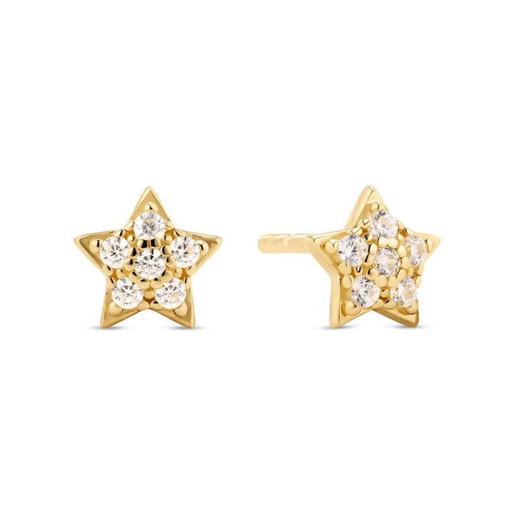 18K Gold Plated White Zirconia Astri Earrings SJ-E2706-CZ-YG