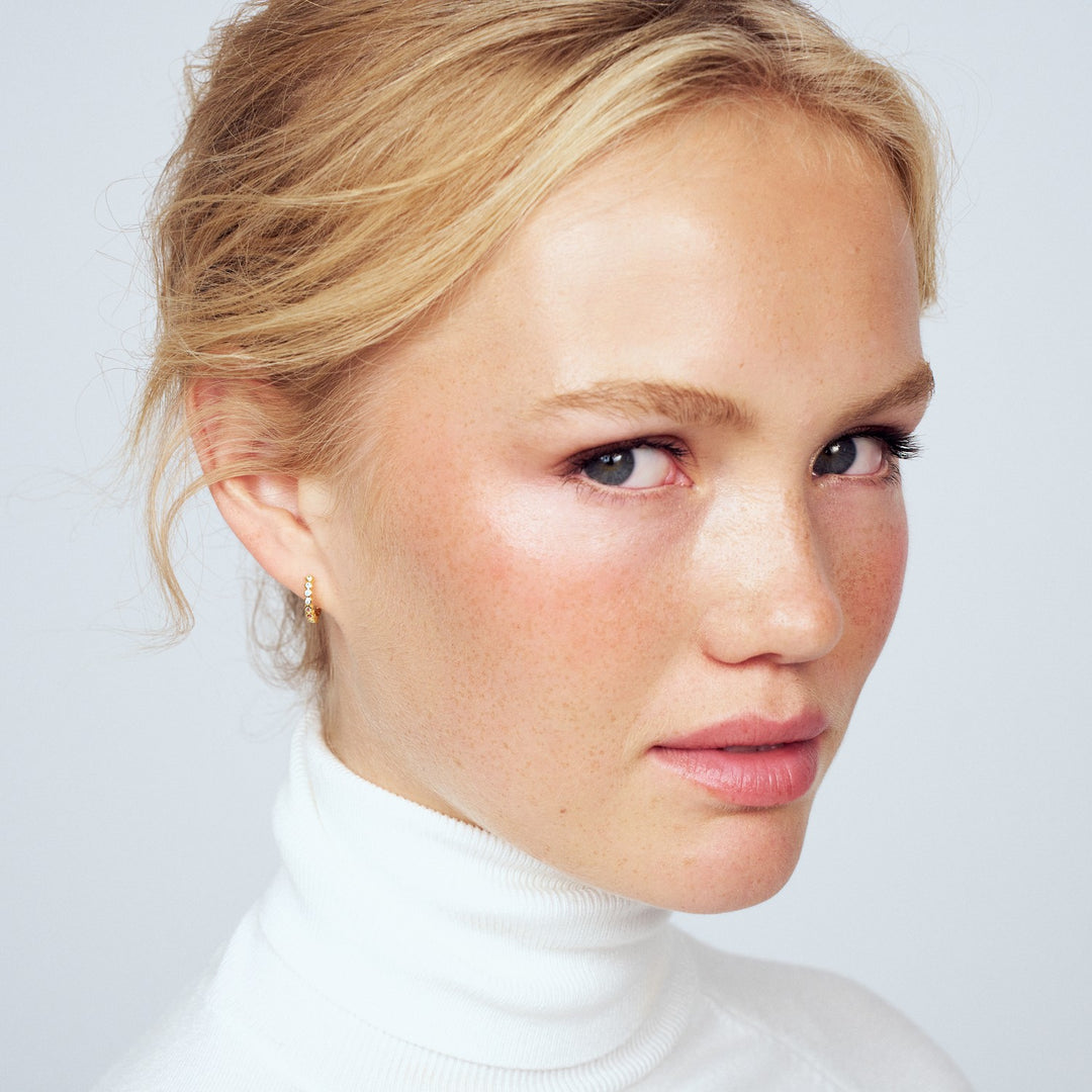 18k Gold Plated Multicoloured Zirconia Sarzana Earrings SJ-E2750-XCZ-YG