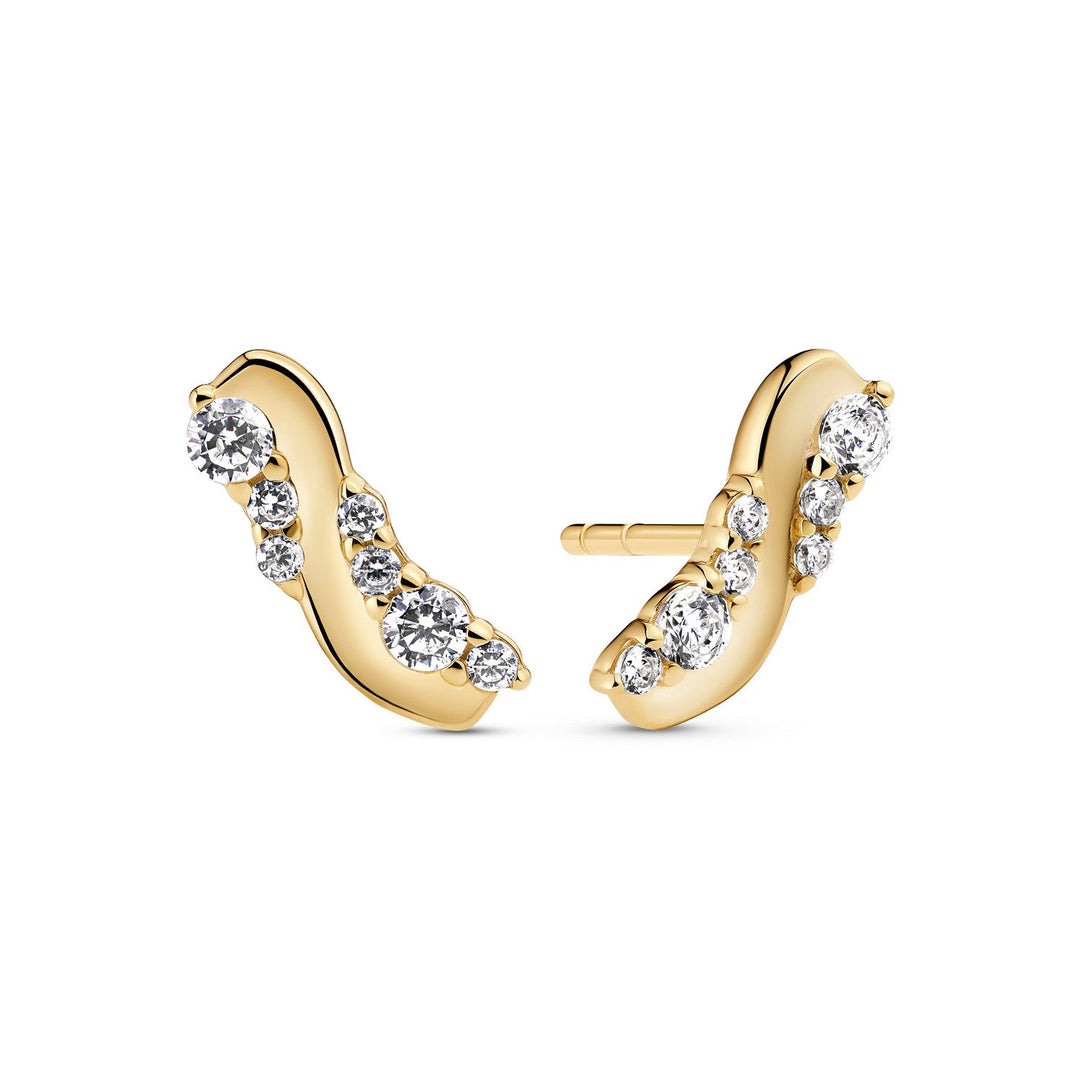 Sif Jakobs 18k Gold Plated Ellera Waves Altro Earrings SJ-E2759-CZ-YG