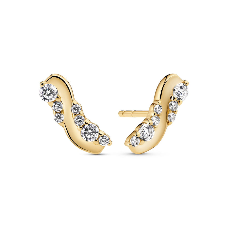 Sif Jakobs 18k Gold Plated Ellera Waves Altro Earrings SJ-E2759-CZ-YG