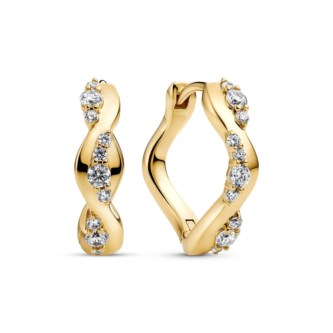 Sif Jakobs 18k Gold Plated Ellera Waves Altro Creolo Earrings SJ-E2762-CZ-YG