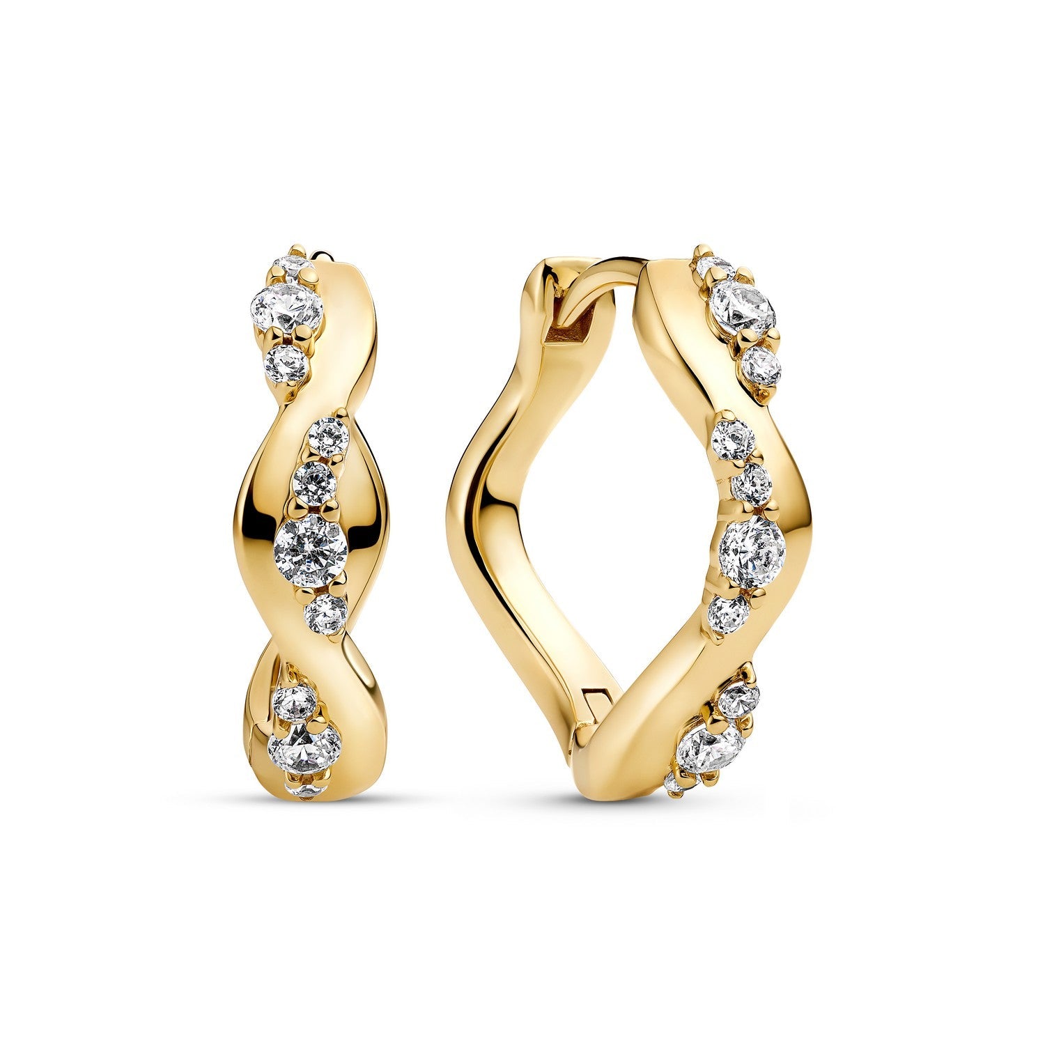 Sif Jakobs 18k Gold Plated Ellera Waves Altro Creolo Earrings SJ-E2762-CZ-YG
