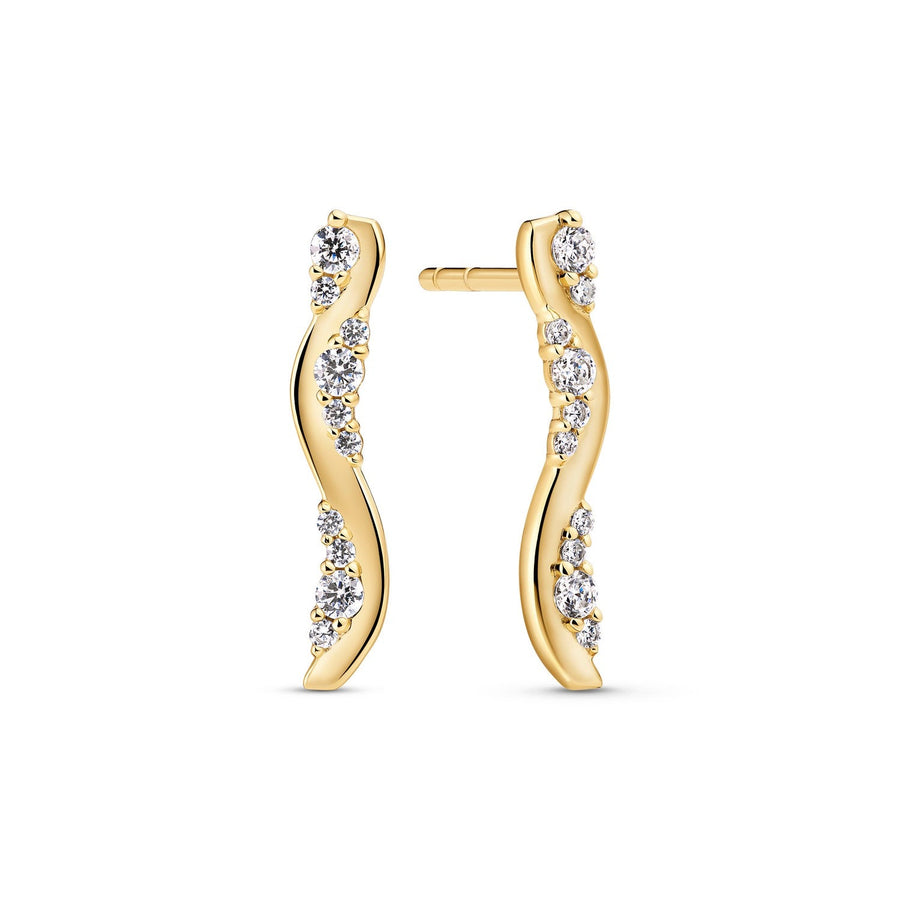 Sif Jakobs 18k Gold Plated Ellera Waves Altro Lungo Earrings SJ-E2763-CZ-YG