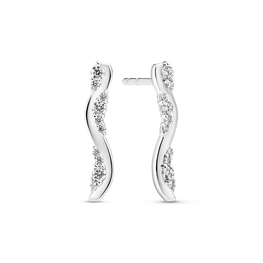 Sif Jakobs 925 Sterling Silver Ellera Waves Altro Lungo Earrings SJ-E2763-CZ