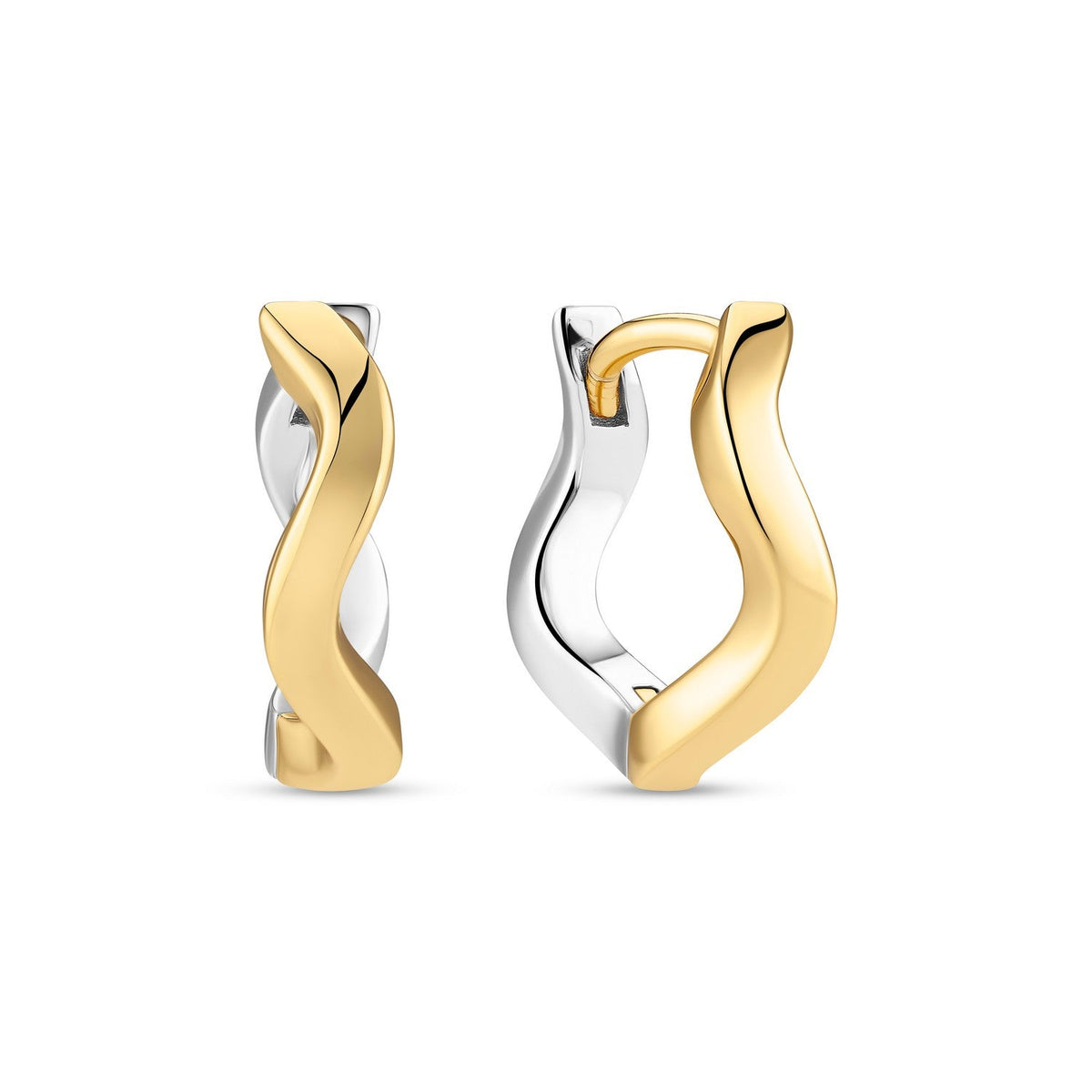 Sif Jakobs 925 Sterling Silver Ellera Waves Pianura Medio Earrings SJ-E3859-2YG
