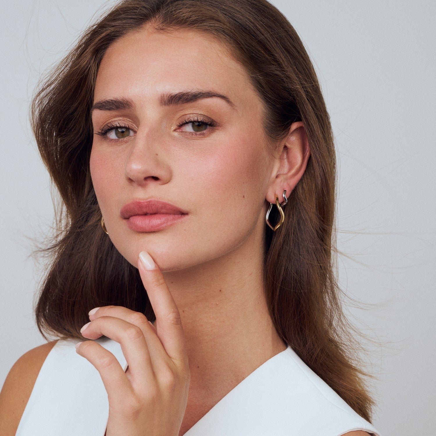 Sif Jakobs 925 Sterling Silver Ellera Waves Pianura Grande Earrings SJ-E3869-2YG
