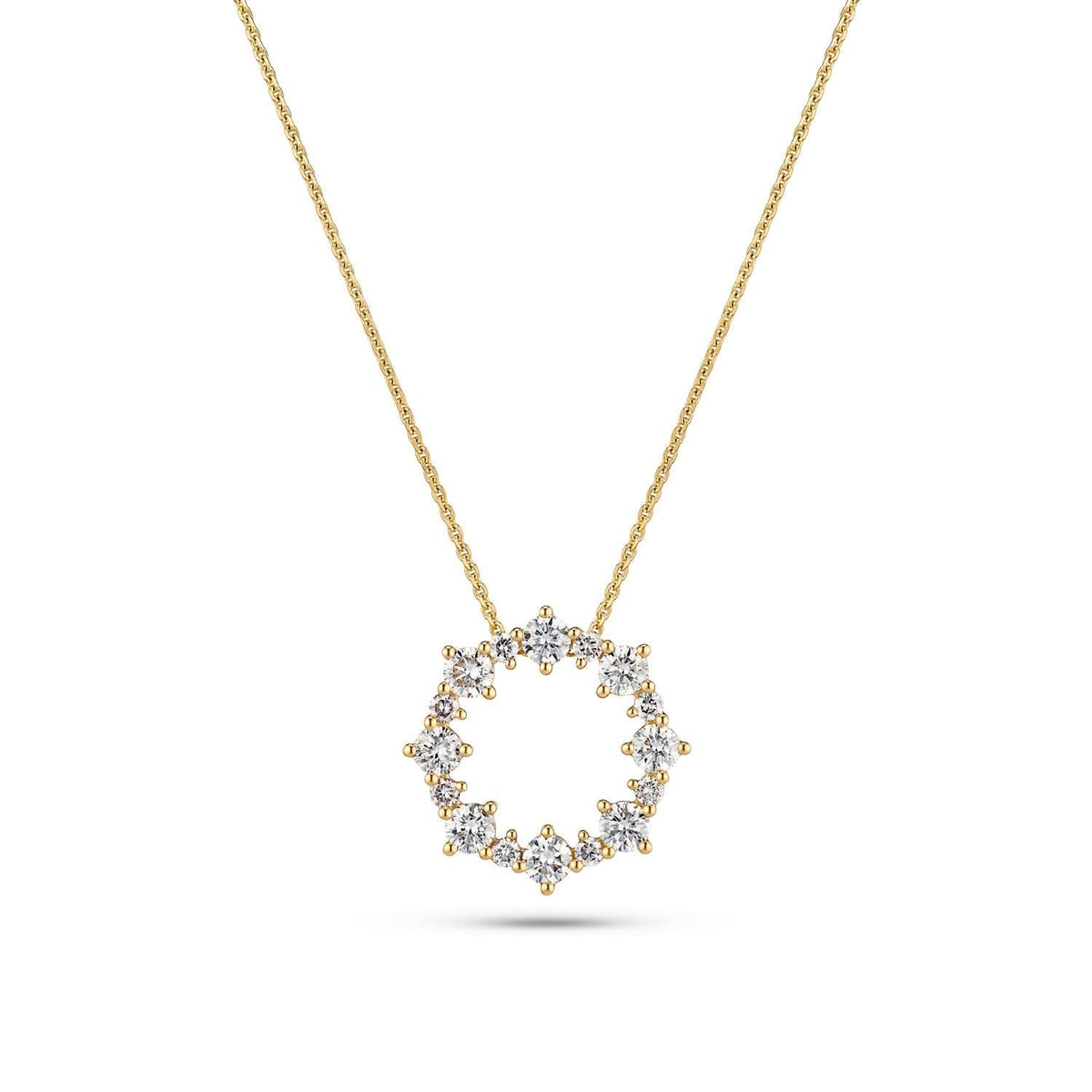 Stunning 14k Yellow Gold Brina Diamond Necklace SJ-N2533-WD-YG featuring exquisite lab-grown diamonds, perfect for luxury jewelry collection.