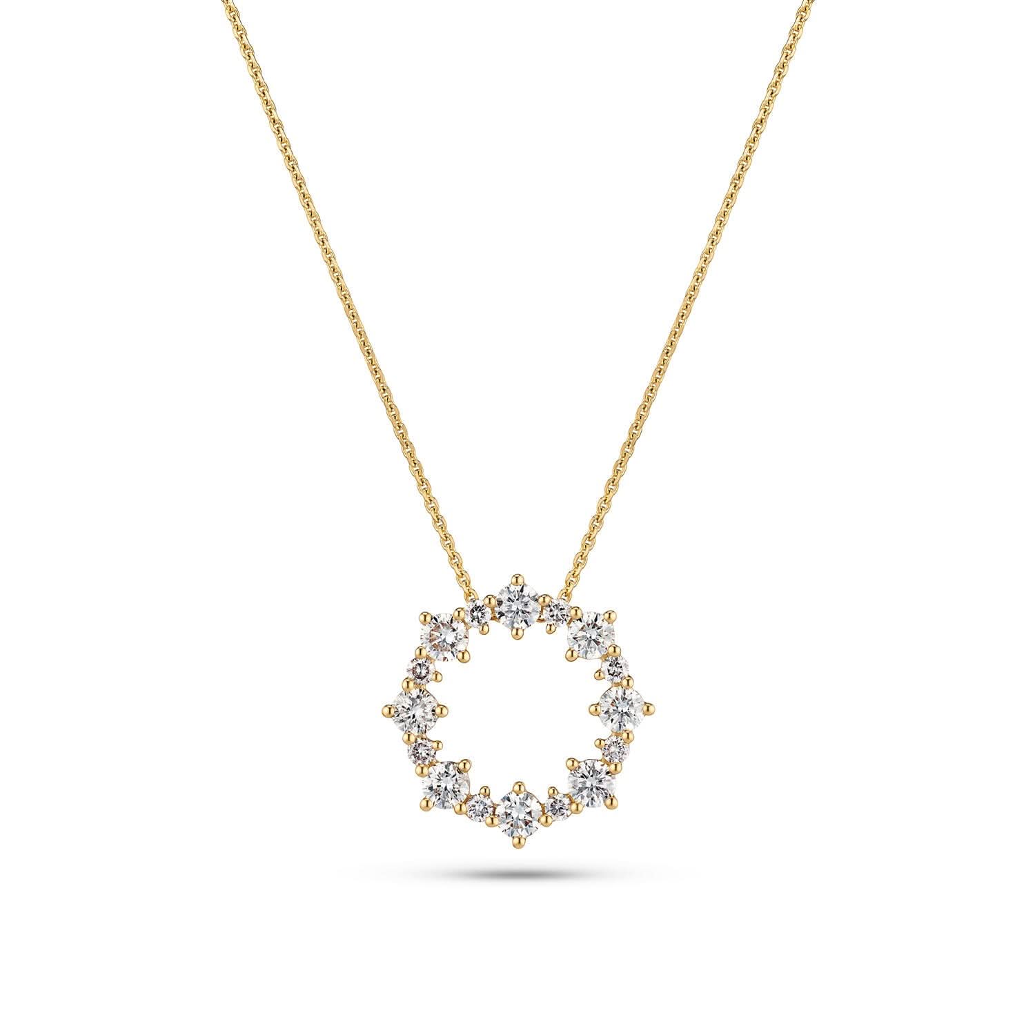 Stunning 14k Yellow Gold Brina Diamond Necklace SJ-N2533-WD-YG featuring exquisite lab-grown diamonds, perfect for luxury jewelry collection.