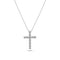 Elegant 14k White Gold Alba Croce Diamond Necklace SJ-N2570-WD-WG featuring round brilliant cut lab-grown diamonds, showcasing its stunning design in a luxury setting.