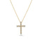 14k Yellow Gold Alba Croce Diamond Necklace SJ-N2570-WD-YG showcased elegantly, featuring a polished yellow gold finish and adorned with sparkling lab-grown diamonds, perfect for a luxurious look.