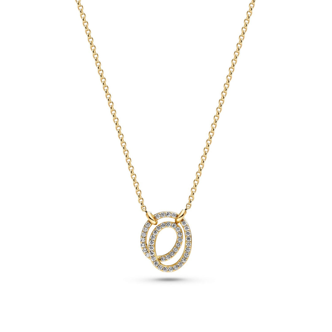 Sif Jakobs 18k Gold Plated Spirale Due Necklace SJ-N2577-CZ-YG