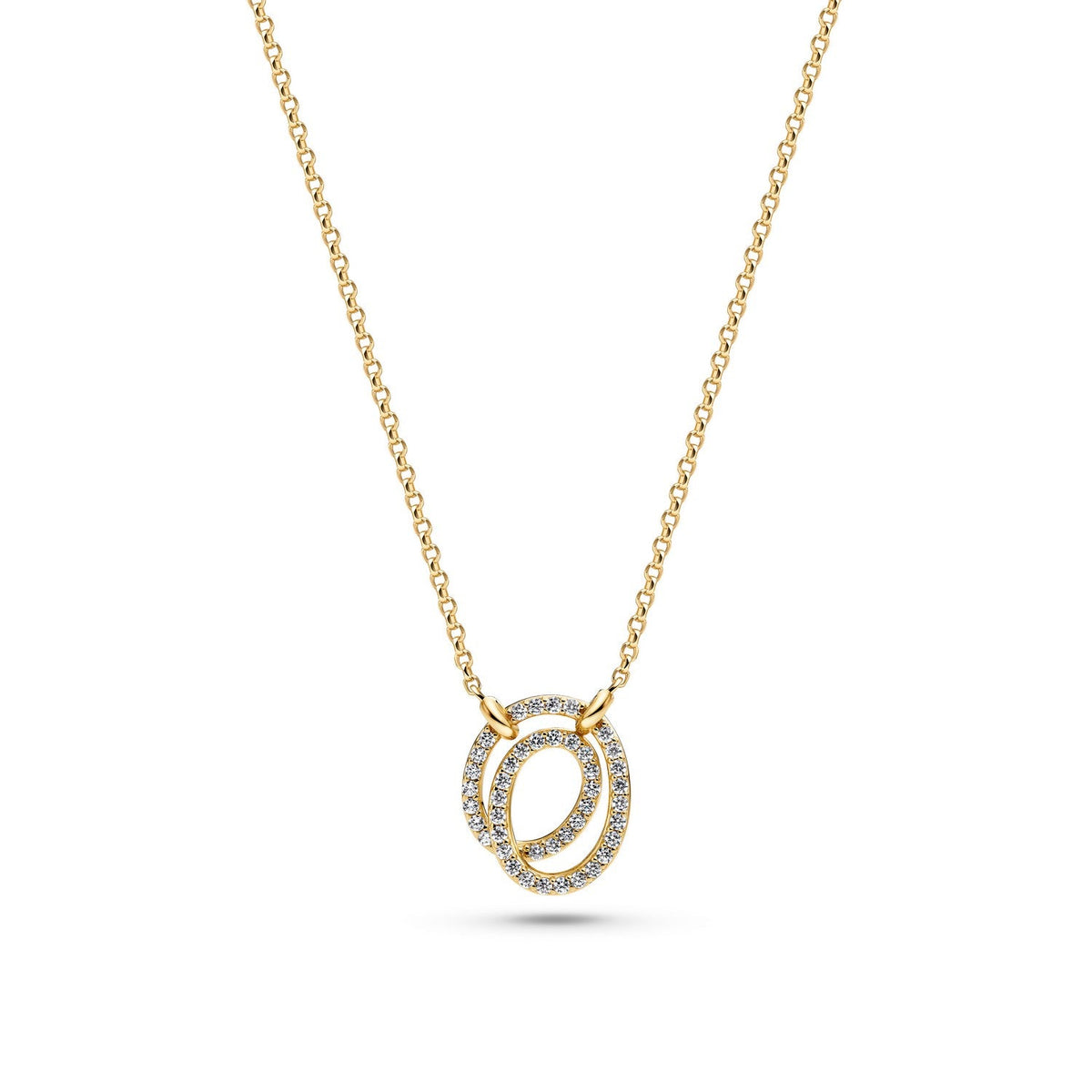 Sif Jakobs 18k Gold Plated Spirale Due Necklace SJ-N2577-CZ-YG