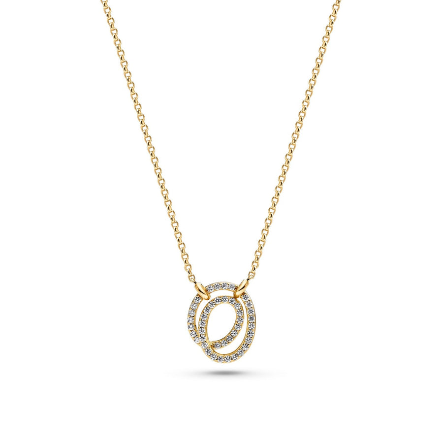 Sif Jakobs 18k Gold Plated Spirale Due Necklace SJ-N2577-CZ-YG