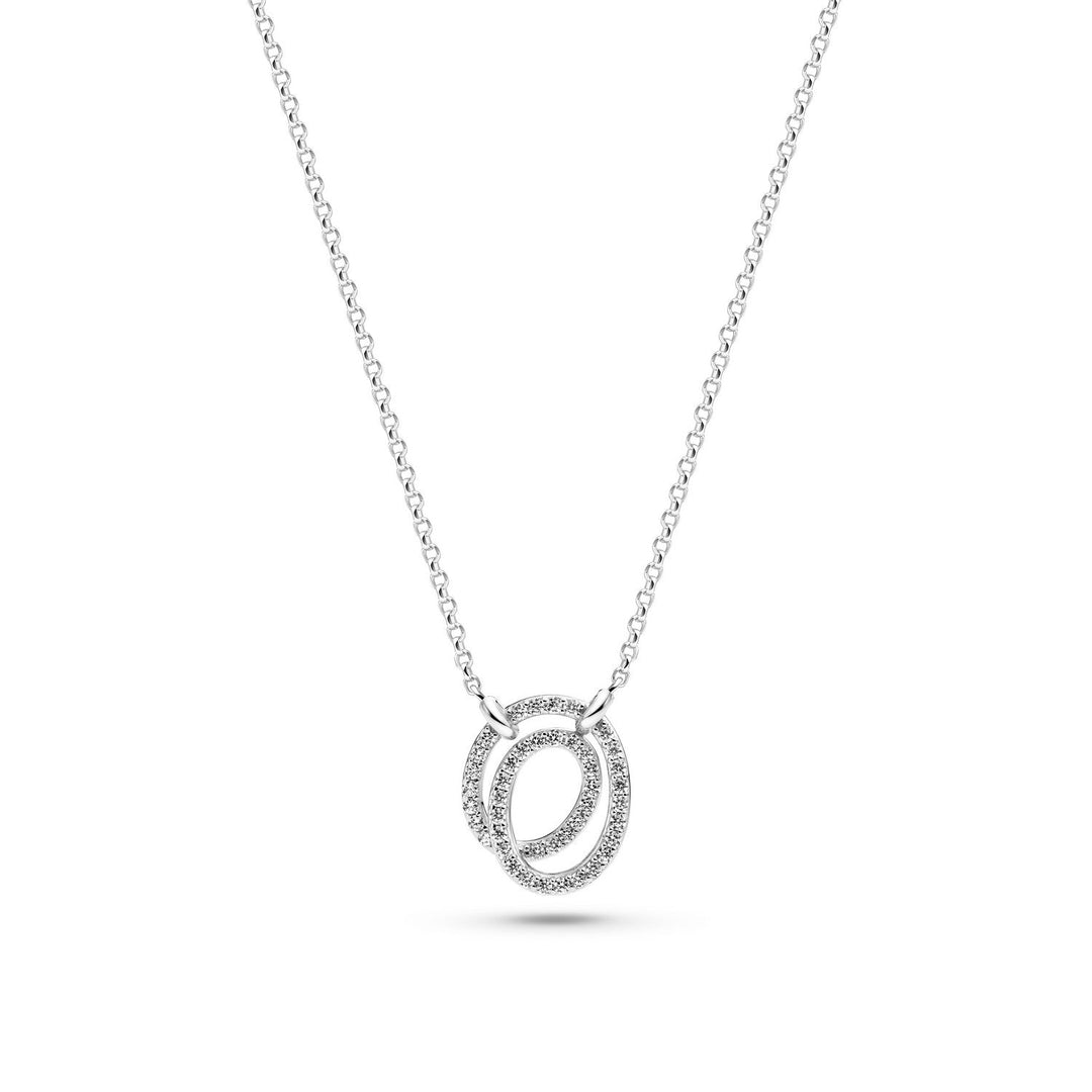 Sif Jakobs 925 Sterling Silver Spirale Due Necklace SJ-N2577-CZ