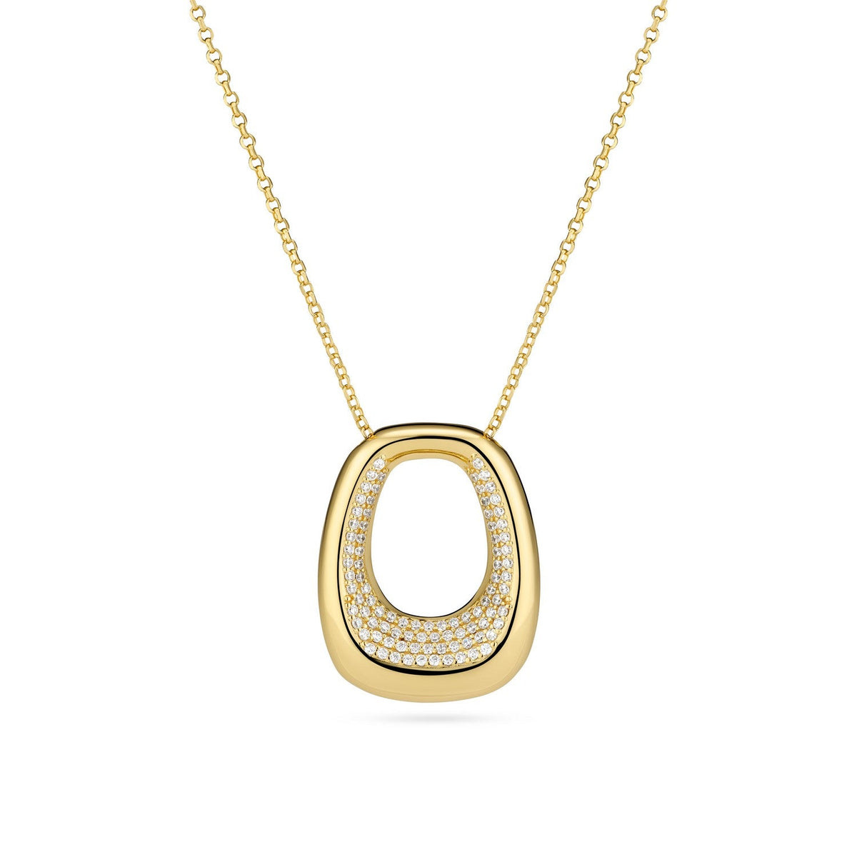 Sif Jakobs 18K gold plated Borsa Grande Necklace SJ-N2621-CZ-YG