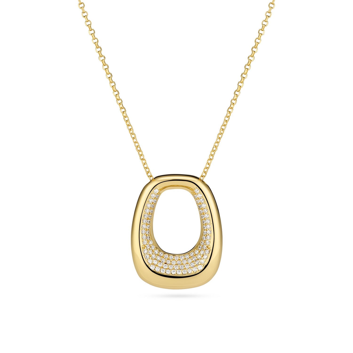 Sif Jakobs 18K gold plated Borsa Grande Necklace SJ-N2621-CZ-YG