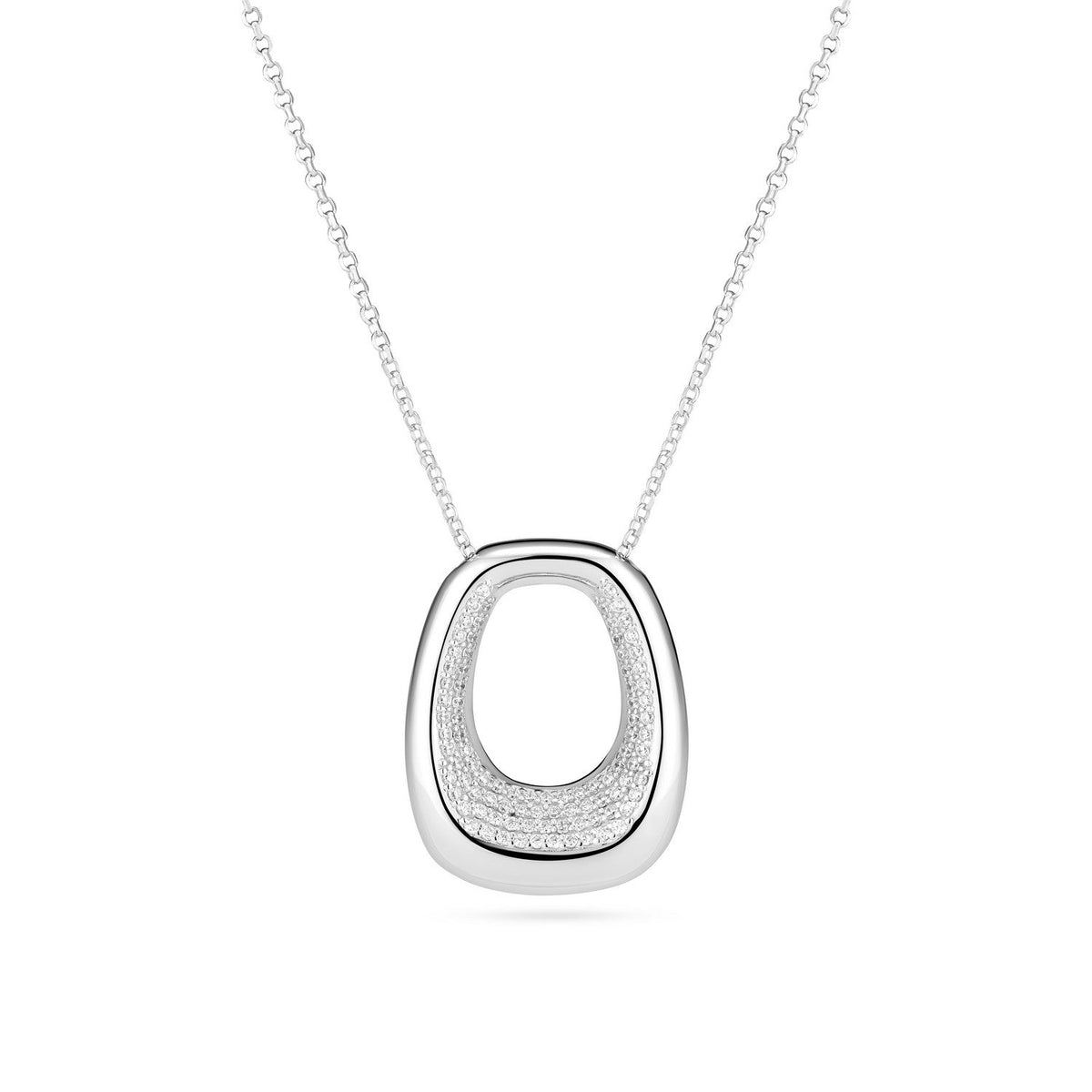 Sif Jakobs 925 Sterling Silver Borsa Grande Necklace SJ-N2621-CZ