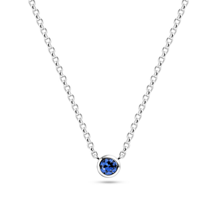 Sterling Silver Blue Zirconia Sarzana Uno Necklace SJ-N2632-BL