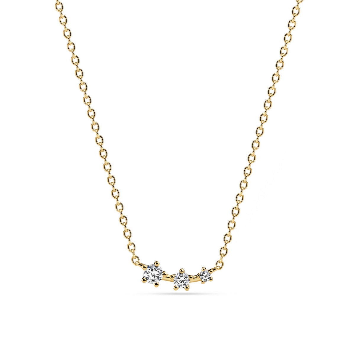 18k Gold Plated White Zirconia Lucente Tre Necklace SJ-N2703-CZ-YG