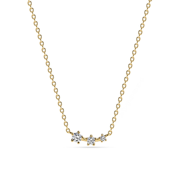 18k Gold Plated White Zirconia Lucente Tre Necklace SJ-N2703-CZ-YG