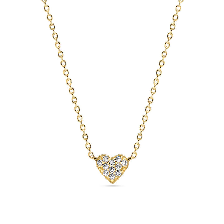 18k Gold Plated White Zirconia Cuore Necklace SJ-N2705-CZ-YG