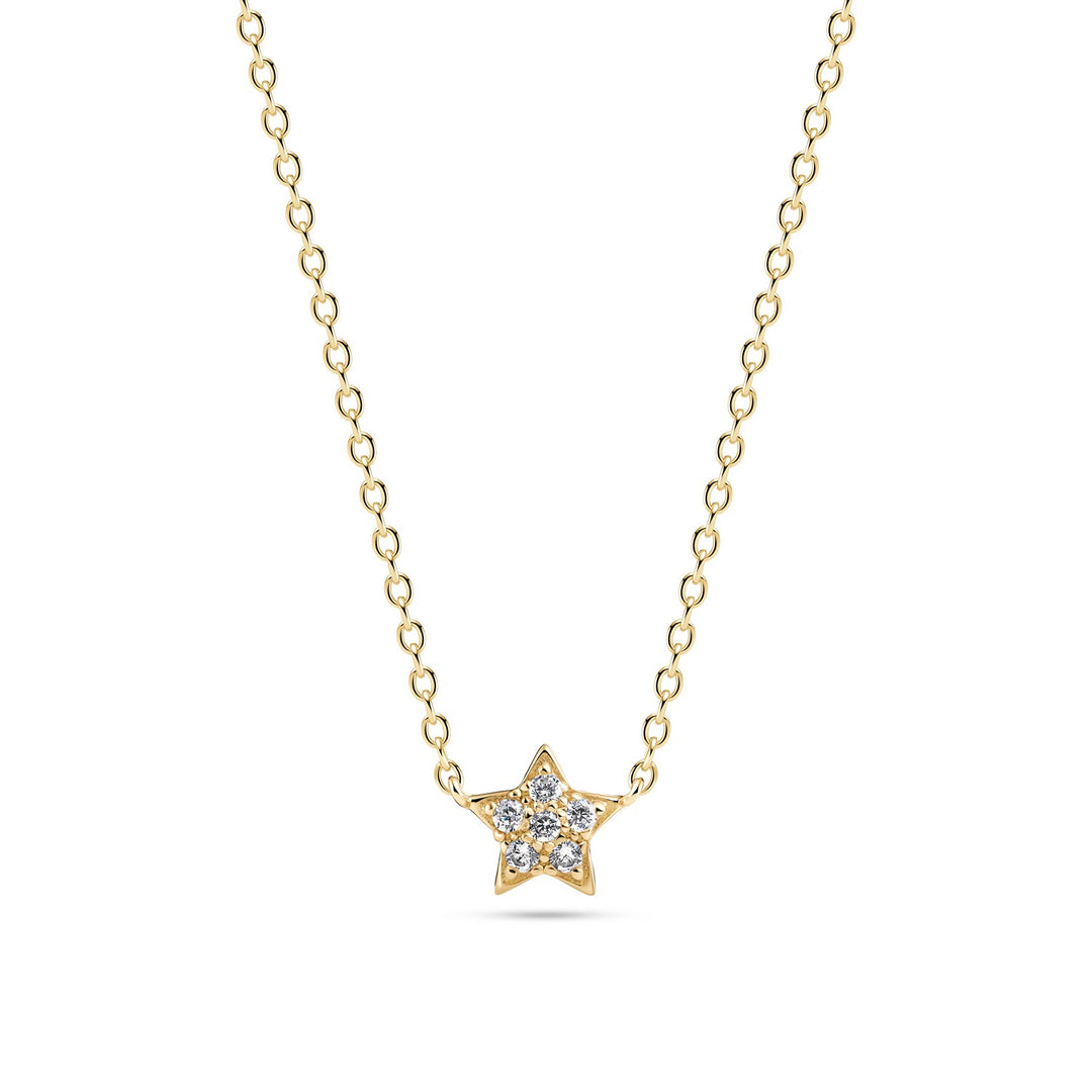 18k Gold Plated White Zirconia Astri Necklace SJ-N2706-CZ-YG