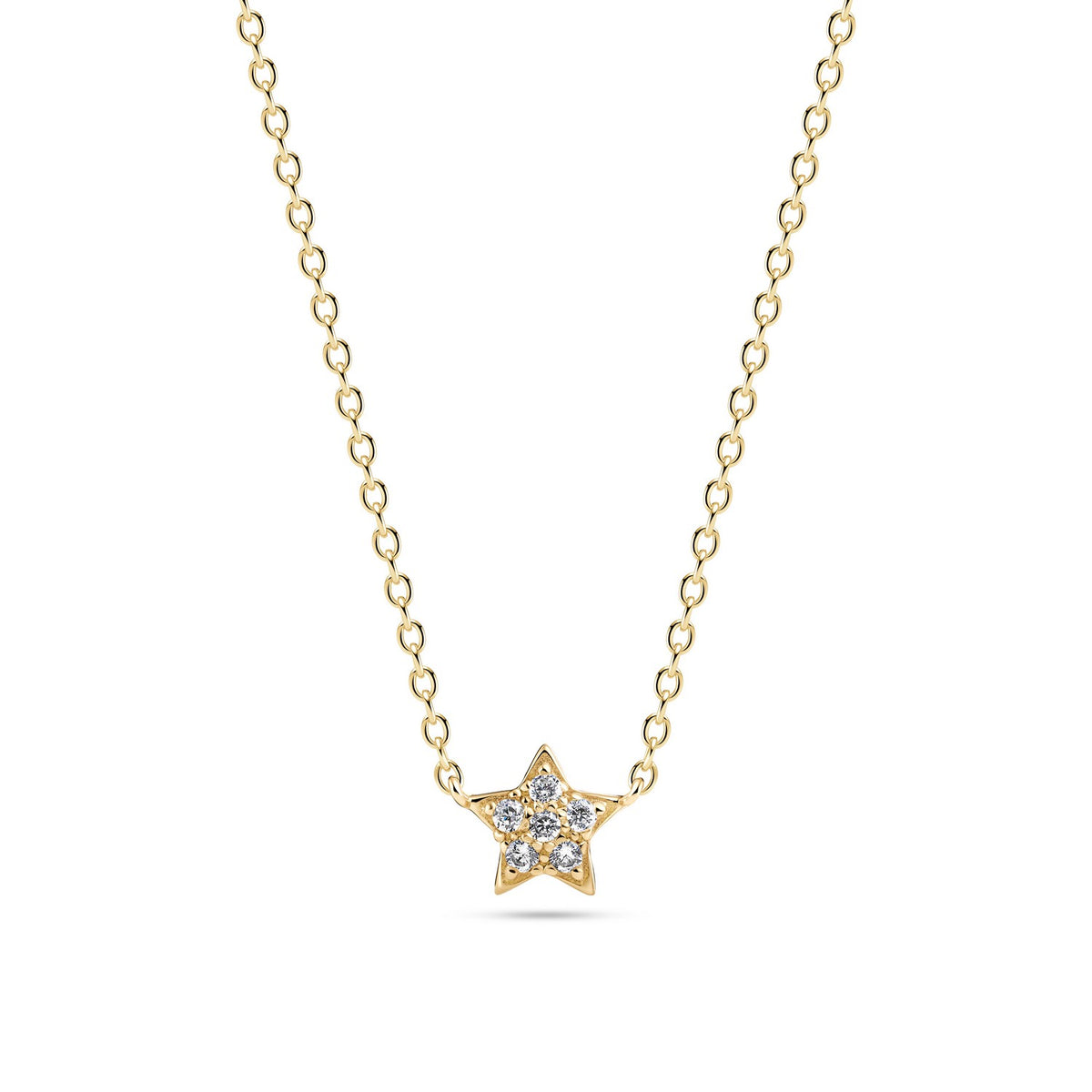 18k Gold Plated White Zirconia Astri Necklace SJ-N2706-CZ-YG