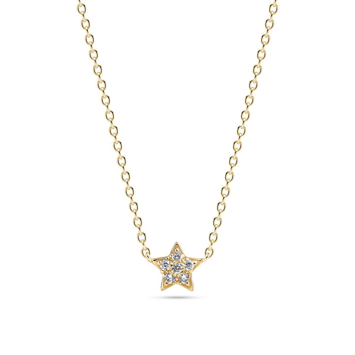 18k Gold Plated White Zirconia Astri Necklace SJ-N2706-CZ-YG