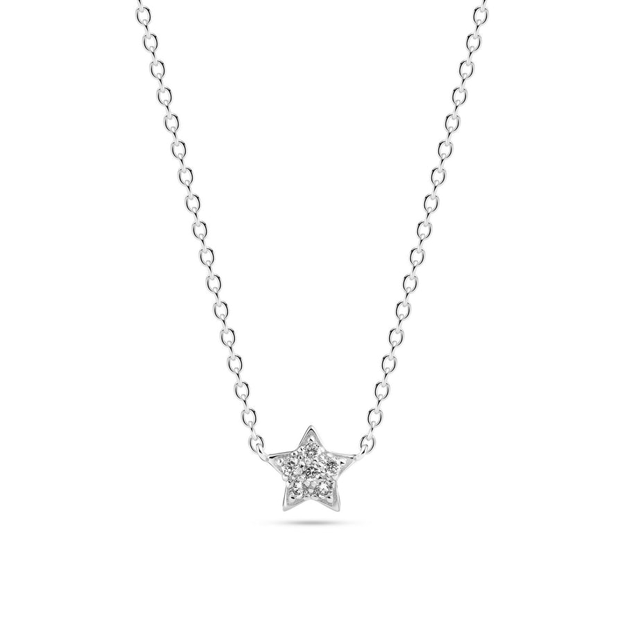 Sterling Silver White Zirconia Astri Necklace SJ-N2706-CZ