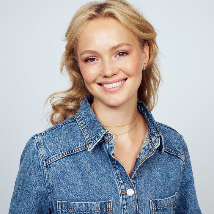 18k Gold Plated White Zirconia Luna Necklace SJ-N2707-CZ-YG