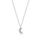 Sterling Silver White Zirconia Luna Necklace SJ-N2707-CZ