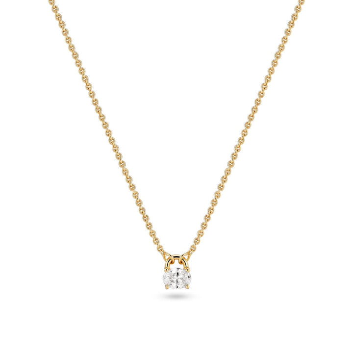 18K Gold Plated White Zirconia Ovale Necklace SJ-N2744-CZ-YG
