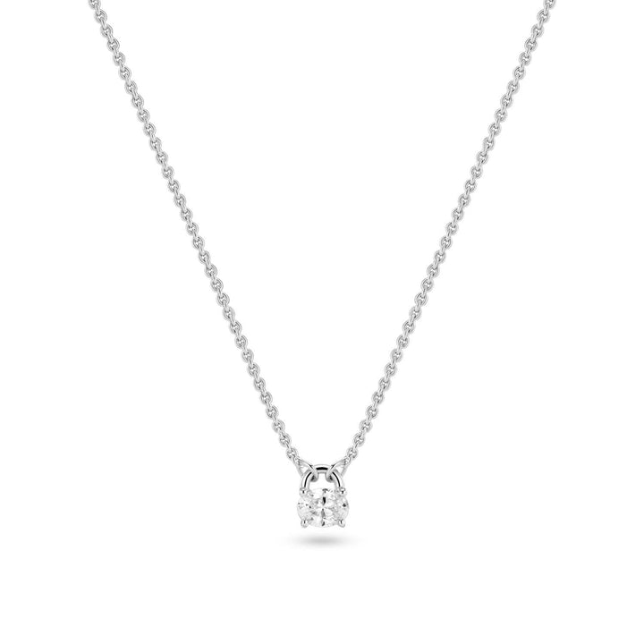 Sterling Silver White Zirconia Ovale Necklace SJ-N2744-CZ