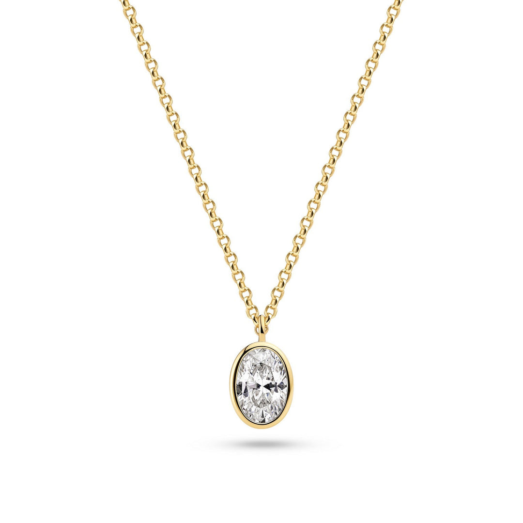 Sif Jakobs 18k Gold Plated Sardinien Ovale Necklace SJ-N2795-CZ-YG