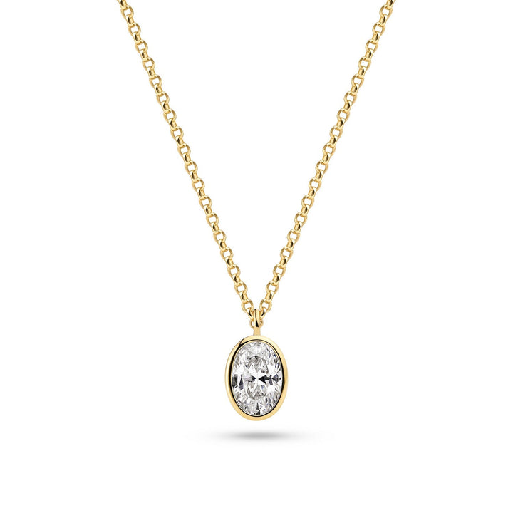 Sif Jakobs 18k Gold Plated Sardinien Ovale Necklace SJ-N2795-CZ-YG