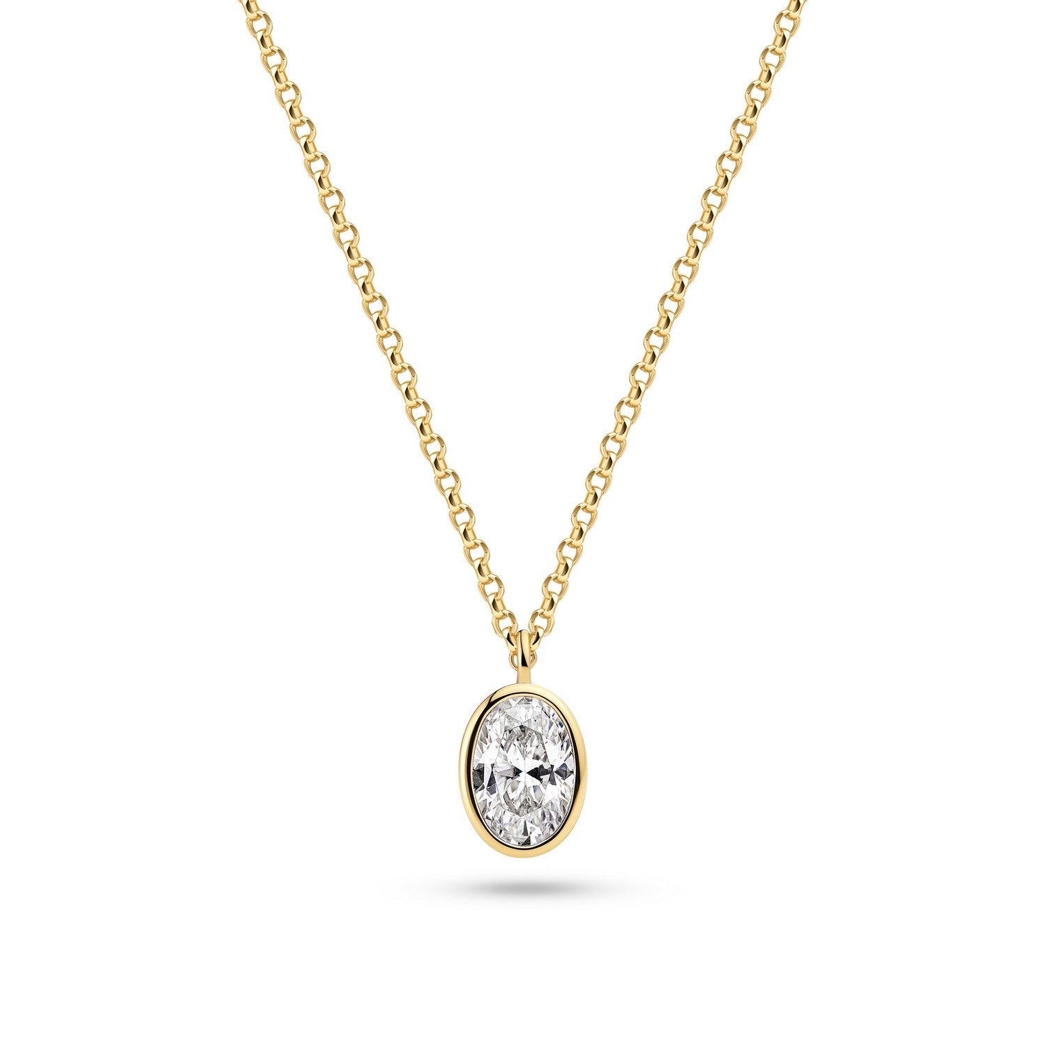 Sif Jakobs 18k Gold Plated Sardinien Ovale Necklace SJ-N2795-CZ-YG