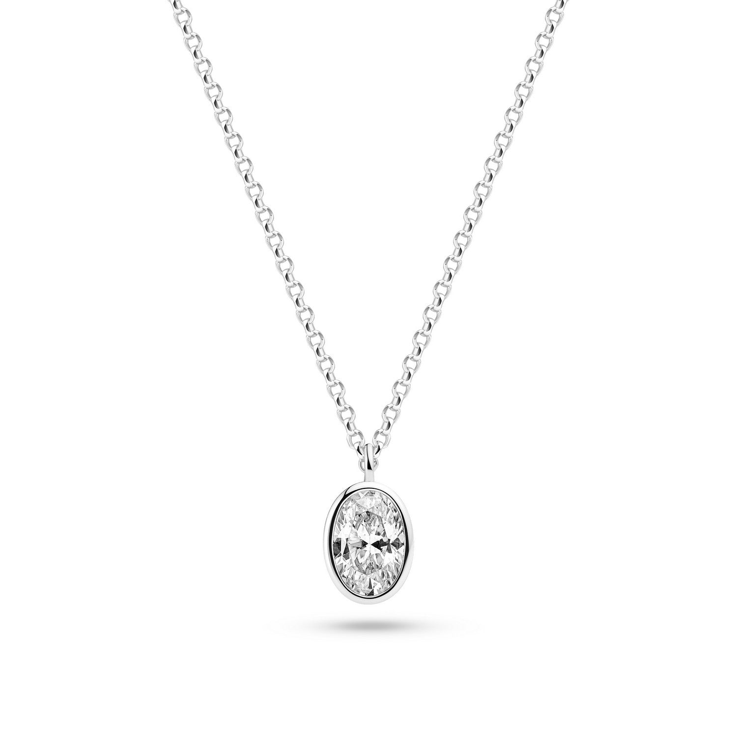 Sif Jakobs 925 Sterling Silver Sardinien Ovale Necklace SJ-N2795-CZ