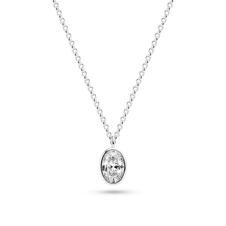 Sif Jakobs 925 Sterling Silver Sardinien Ovale Necklace SJ-N2795-CZ