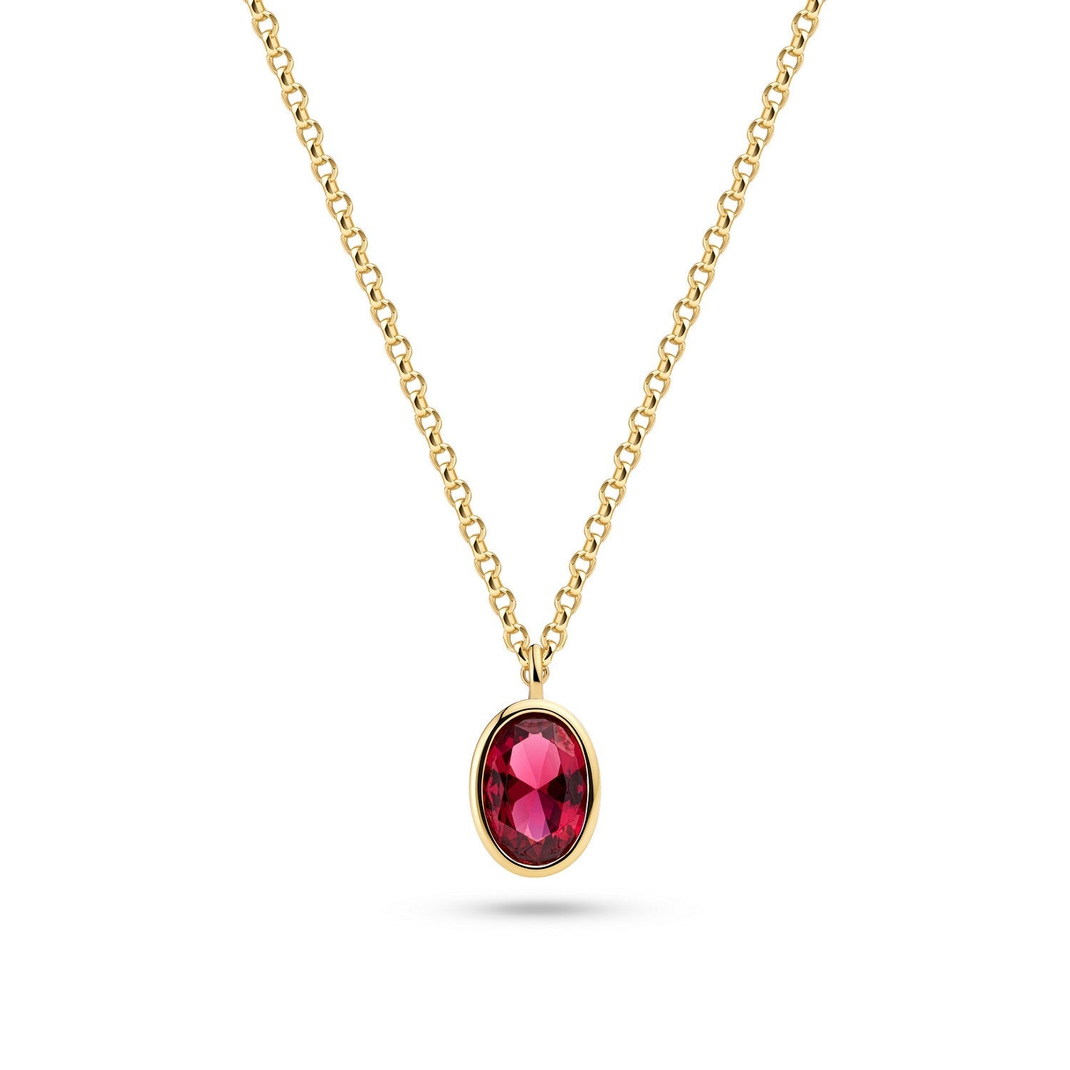 Sif Jakobs 18k Gold Plated Sardinien Ovale Necklace SJ-N2795-PKCZ-YG