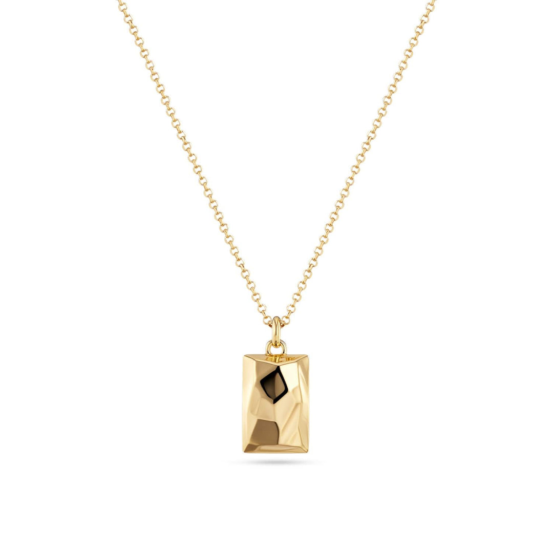 18K Gold Plated Roccia Rettangolo Necklace SJ-P2728-YG